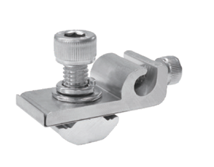 Borne de Mise à la Terre Solaire AL6005-T5 & Inox SUS304 (Grounding Lug) - Cosse d'Ancrage de Câble de Terre pour Rail Aluminium
