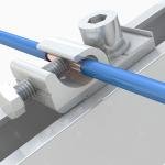 Borne de Mise à la Terre Solaire AL6005-T5 & Inox SUS304 (Grounding Lug) - Cosse d'Ancrage de Câble de Terre pour Rail Aluminium
