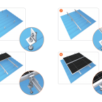 Équerre de Fixation L (L-Feet) Aluminium AL6005-T5 & Inox SUS304 pour Rail Solaire - Kit Goujon M10x200mm ou Vis & Pad EPDM T5-40