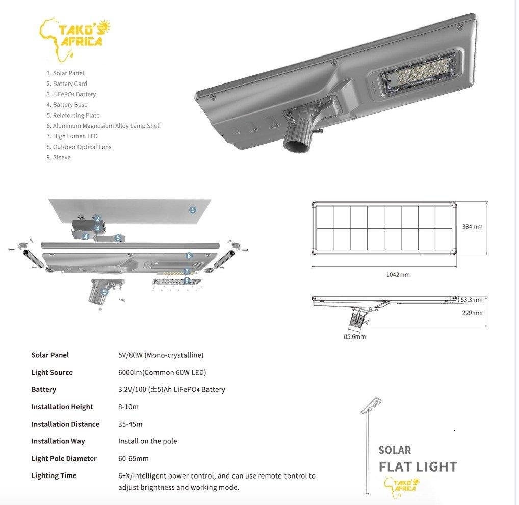 Solar flat light 100w