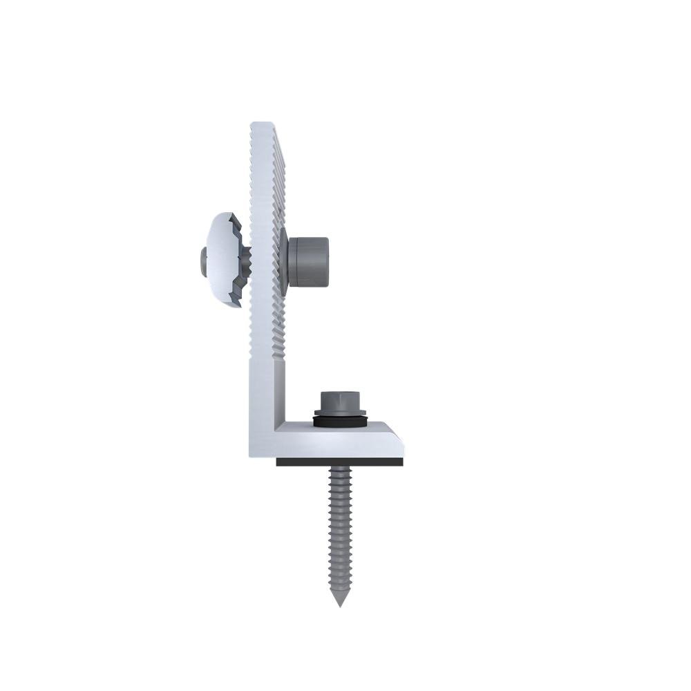 Équerre de Fixation L (L-Feet) Aluminium AL6005-T5 & Inox SUS304 pour Rail Solaire - Kit Goujon M10x200mm ou Vis & Pad EPDM T5-40