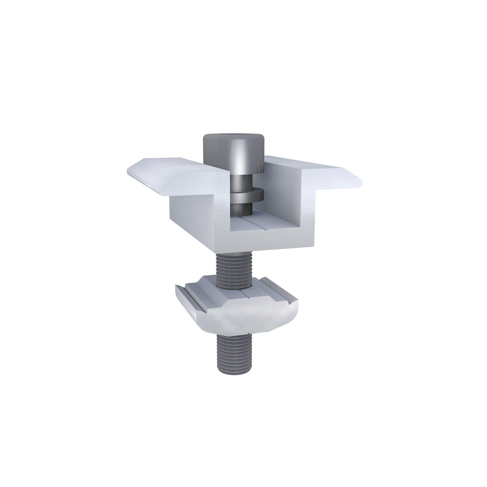 Équerre de Fixation L (L-Feet) Aluminium AL6005-T5 & Inox SUS304 pour Rail Solaire - Kit Goujon M10x200mm ou Vis & Pad EPDM T5-40